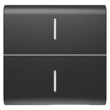 TASTO INTERCAMBIABILE PER COMANDI ASSIALI - CON 2 DIFFUSORI - 2 MODULI - NERO SATINATO - CHORUSMART product photo Photo 01 3XL