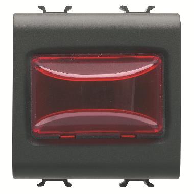 SPIA SPORGENTE - 12V ac/dc / 230V ac 50/60 Hz - ROSSO - 2 MODULI - NERO SATINATO - CHORUSMART product photo Photo 01 3XL
