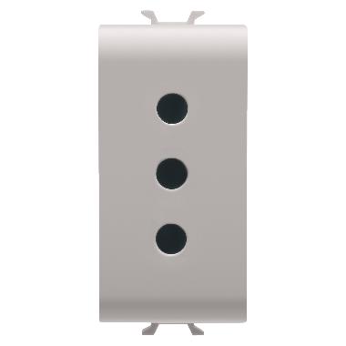 PRESA STANDARD ITALIANO 250V ac - 2P+T 10A - P11 - 1 MODULO - NATURAL BEIGE SATINATO - CHORUSMART product photo Photo 01 3XL