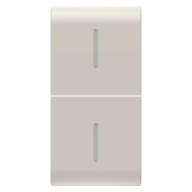 TASTO INTERCAMBIABILE PER COMANDI ASSIALI - CON 2 DIFFUSORI - 1 MODULO - NATURAL BEIGE SATINATO - CHORUSMART product photo Photo 01 3XL