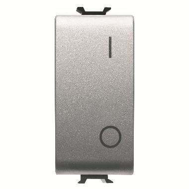 INTERRUTTORE BIPOLARE 250V ac - 16AX - NEUTRO - SIMBOLO 0/1 - 1 MODULO - TITANIO - CHORUSMART product photo Photo 01 3XL