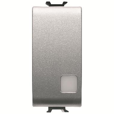 INTERRUTTORE BIPOLARE 250V ac - 16AX ILLUMINABILE - CON LENTE NEUTRA SOSTITUIBILE - 1 MODULO - TITANIO - CHORUSMART product photo Photo 01 3XL