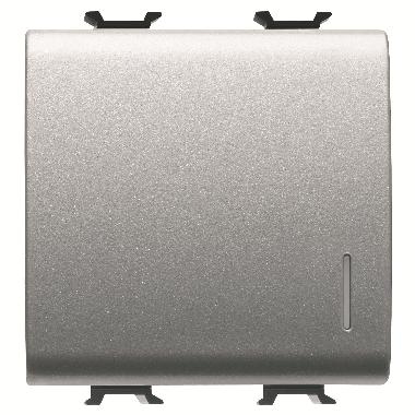 INTERRUTTORE UNIPOLARE 250V ac - 16AX ILLUMINABILE - CON DIFFUSORE - 2 MODULI - TITANIO - CHORUSMART product photo Photo 01 3XL