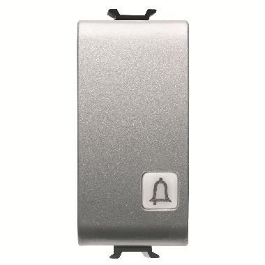 PULSANTE UNIPOLARE 250V ac - NA 16A ILLUMINABILE - CON LENTE NEUTRA SOSTITUIBILE - SIMBOLO CAMPANELLO - 1 MODULO - TITANIO - CHORUSMART product photo Photo 01 3XL