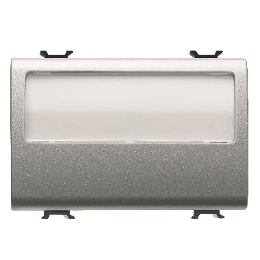 PULSANTE CON TARGA PORTANOME ILLUMINABILE 250V ac - NA 10A - 3 MODULI - TITANIO - CHORUSMART product photo Photo 01 3XL