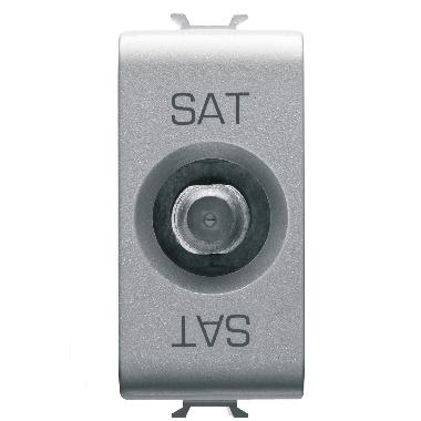 PRESA TV/SAT SCHERMATURA CLASSE A - CONNETTORE F FEMMINA - DIRETTA CON PASSAGGIO DI CORRENTE - 1 MODULO - TITANIO - CHORUSMART product photo Photo 01 3XL