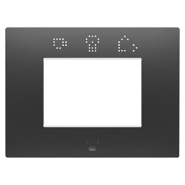 PLACCA EGO SMART - IN TECNOPOLIMERO VERNICIATO - 3 POSTI - NERO SATINATO - CHORUSMART product photo Photo 01 3XL