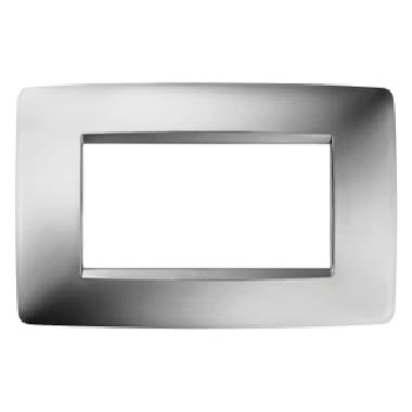 PLACCA ONE - IN TECNOPOLIMERO METALLIZZATO - 4 POSTI - CROMO - CHORUS product photo Photo 01 3XL