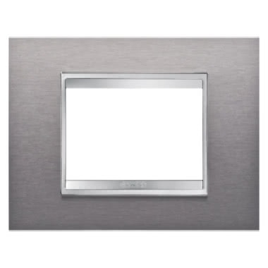 PLACCA LUX - IN METALLO - 3 POSTI - INOX SPAZZOLATO - CHORUS product photo Photo 01 3XL