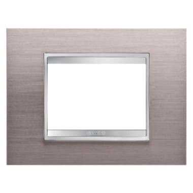 PLACCA LUX - IN METALLO - 3 POSTI - ALLUMINIO SPAZZOLATO - CHORUS product photo Photo 01 3XL