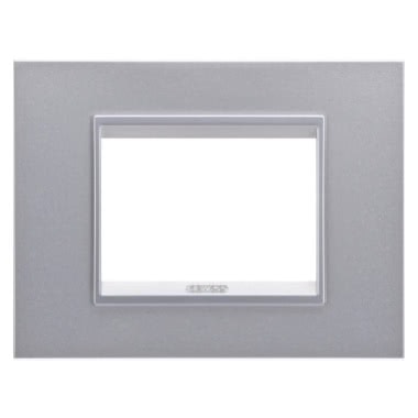 PLACCA LUX - IN METALLO - 3 POSTI - TITANIO MONOCHROME - CHORUS product photo Photo 01 3XL