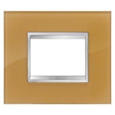 PLACCA FLAT - IN VETRO - 3 POSTI - AMBRA FOSSIL - CHORUS product photo Photo 01 3XL