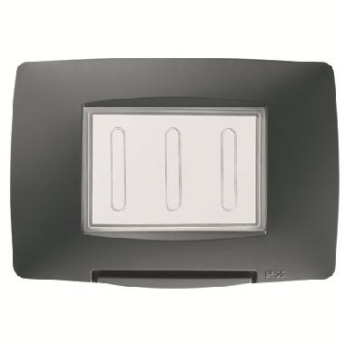 PLACCA STAGNA STANDARD ITALIANO - 3 POSTI IP55 - NERO - CHORUSMART product photo Photo 01 3XL