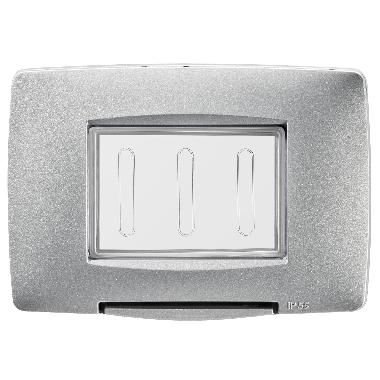 PLACCA STAGNA STANDARD ITALIANO - 3 POSTI IP55 - TITANIO - CHORUSMART product photo Photo 01 3XL