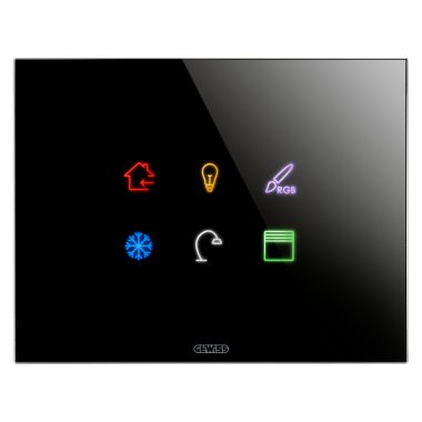 PLACCA ICE TOUCH KNX - IN VETRO - 6 AREE TOUCH - NERO - CHORUS product photo Photo 01 3XL