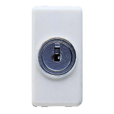 DEVIATORE UNIPOLARE 250V ac - 10AX - CON CHIAVE - 1 MODULO - SYSTEM WHITE product photo Photo 01 3XL