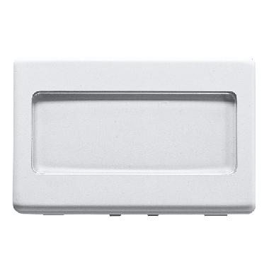 PULSANTE CON TARGA PORTANOME ILLUMINABILE 250V ac - NA 10A - 3 MODULI - SYSTEM WHITE product photo Photo 01 3XL