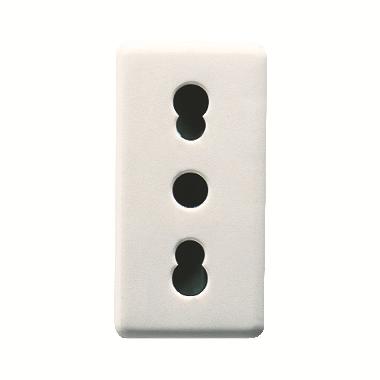 Presa standard italiano 250v ac - 2p+t 16a bivalente - p11-p17 - 1 modulo - system white product photo Photo 01 3XL