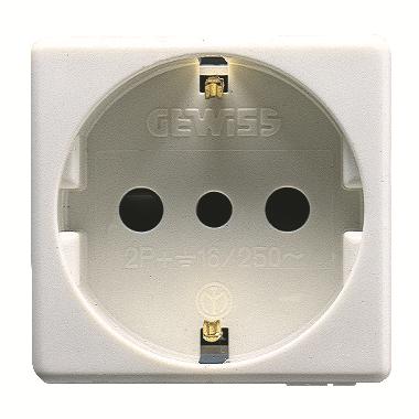 PRESA STANDARD ITALIANO/TEDESCO 250V ac - 2P+T 16A - P30 - 2 MODULI- SYSTEM WHITE product photo Photo 01 3XL