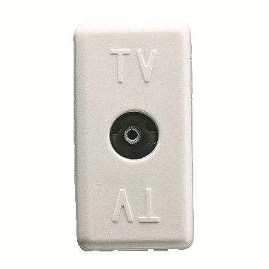PRESA COASSIALE TV RESISTIVE - CONNETTORE IEC FEMMINA 9,5mm - DIRETTA - 1 MODULO - SYSTEM WHITE product photo Photo 01 3XL