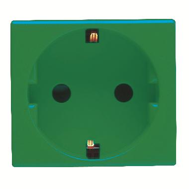 PRESA STANDARD TEDESCO 250V ac - PER LINEE DEDICATE - 2P+T 16A - 2 MODULI - VERDE - SYSTEM product photo Photo 01 3XL