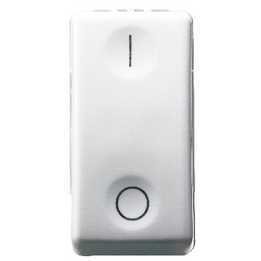 Interruttore bipolare 250v ac - 16ax - neutro - simbolo 0/i - 1 modulo - system white product photo Photo 01 3XL