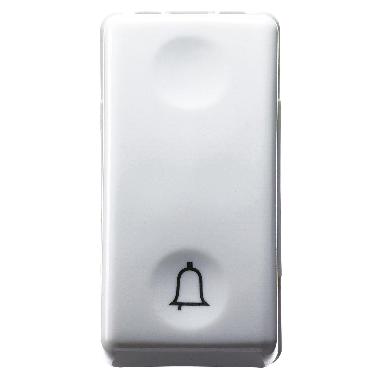 PULSANTE UNIPOLARE 250V ac - NA 10A - SIMBOLO CAMPANELLO - 1 MODULO - SYSTEM WHITE product photo Photo 01 3XL