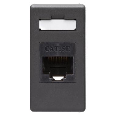 PRESA RJ45 - 4 COPPIE - CATEGORIA 5E - UTP - TOOLLESS - 1 MODULO - SYSTEM BLACK product photo Photo 01 3XL