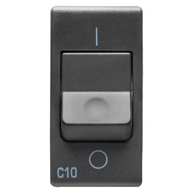 INTERRUTTORE AUTOMATICO MAGNETOTERMICO 230V ac - 1P 10A 3kA CURVA C - 1 MODULO - SYSTEM BLACK product photo Photo 01 3XL