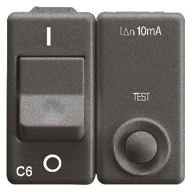 INTERRUTTORE AUTOMATICO MAGNETOTERMICO DIFFERENZIALE - 230V ac - CLASSE A - 1P+N 10A 3kA 30mA CURVA C - 2 MODULI - SYSTEM BLACK product photo Photo 01 3XL