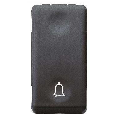 PULSANTE UNIPOLARE 250V ac - NA 10A - SIMBOLO CAMPANELLO - 1 MODULO - SYSTEM BLACK product photo Photo 01 3XL