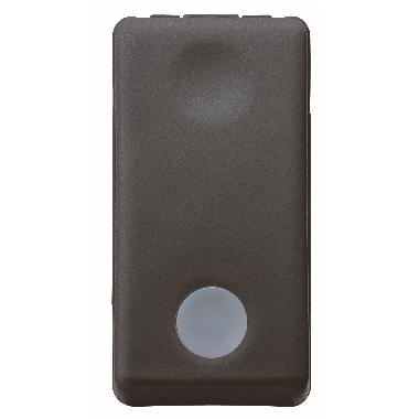 PULSANTE UNIPOLARE 250V ac - NA 10A - LUMINOSO 12/24V - CON LENTE NEUTRA SOSTITUIBILE - 1 MODULO - SYSTEM BLACK product photo Photo 01 3XL