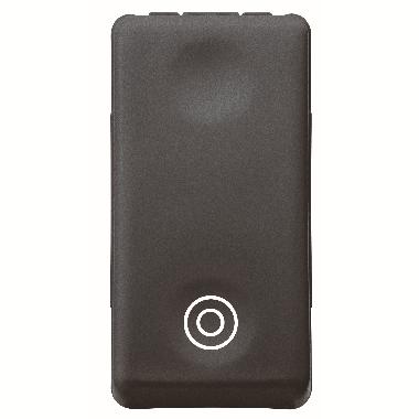 PULSANTE BIPOLARE 250V ac - NA 10A - NEUTRO - SIMBOLO DOPPIO CERCHIO - 1MODULO - SYSTEM BLACK product photo Photo 01 3XL