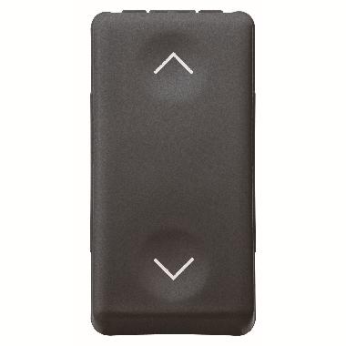 PULSANTE UNIPOLARE 250V ac - NA+NA 10A - CON INTERBLOCCO - SIMBOLO SU- GIU' - 1 MODULO - SYSTEM BLACK product photo Photo 01 3XL