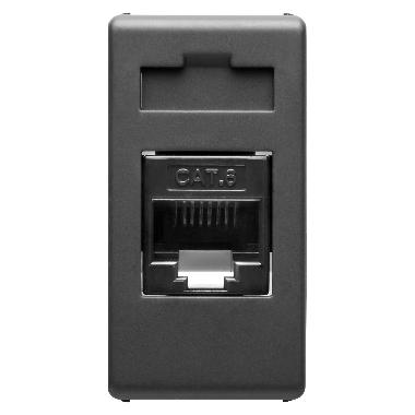 PRESA RJ45 - 4 COPPIE - CATEGORIA 6 - UTP - TOOLLESS - 1 MODULO - SYSTEM BLACK product photo Photo 01 3XL