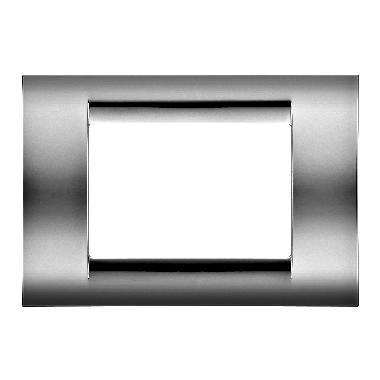 PLACCA VIRNA - IN TECNOPOLIMERO FINITURA LUCIDA - 3 POSTI - CROMO SOFT - SYSTEM product photo Photo 01 3XL
