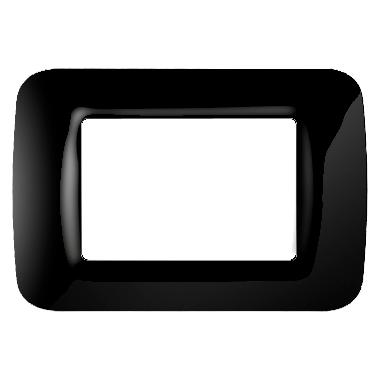 PLACCA TOP SYSTEM - IN TECNOPOLIMERO FINITURA LUCIDA - 3 POSTI - NERO TONER - SYSTEM product photo Photo 01 3XL