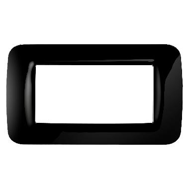 PLACCA TOP SYSTEM - IN TECNOPOLIMERO FINITURA LUCIDA - 4 POSTI - NERO TONER - SYSTEM product photo Photo 01 3XL