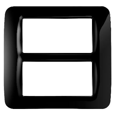 PLACCA TOP SYSTEM - IN TECNOPOLIMERO FINITURA LUCIDA - 8 POSTI (4+4 SOVRAPPOSTI) - NERO TONER - SYSTEM product photo Photo 01 3XL