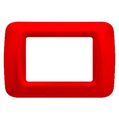 PLACCA TOP SYSTEM - IN TECNOPOLIMERO FINITURA LUCIDA - 3 POSTI - ROSSO GERANIO - SYSTEM product photo Photo 01 3XL