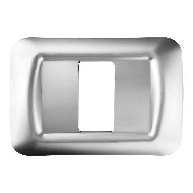 PLACCA TOP SYSTEM - IN TECNOPOLIMERO FINITURA LUCIDA - 1 POSTO - CROMO SOFT - SYSTEM product photo Photo 01 3XL