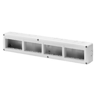 CONTENITORE PER APPARECCHI SYSTEM - ORIZZONTALE PROTETTO - 16 POSTI - MODULO 4x4 - GRIGIO RAL 7035 - IP40 product photo Photo 01 3XL