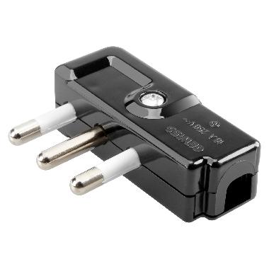 Spina mobile - a 90&deg; - standard italiano - 2p+t 16a 250v ac - tipo spa17 - ardesia product photo Photo 01 3XL