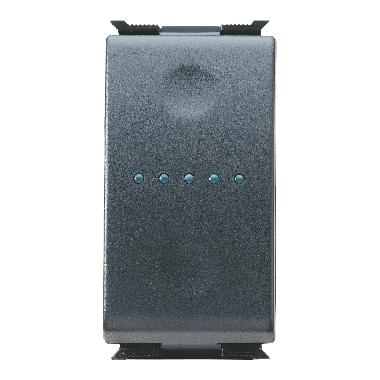 INTERRUTTORE UNIPOLARE 250V ac - 16AX ILLUMINABILE - LOCALIZZAZIONE NOTTURNA - 1 MODULO - PLAYBUS product photo Photo 01 3XL