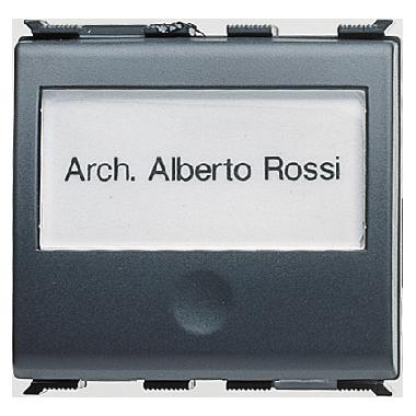 PULSANTE CON TARGA PORTANOME ILLUMINABILE 250V ac - NA 10A - 2 MODULI - PLAYBUS product photo Photo 01 3XL