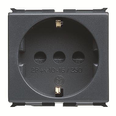 PRESA STANDARD ITALIANO-TEDESCO 250V ac - 2P+T 16A - P30 - 2 MODULI - PLAYBUS product photo Photo 01 3XL