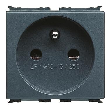 PRESA STANDARD FRANCESE 250V ac - 2P+T 16A - 2 MODULI - PLAYBUS product photo Photo 01 3XL