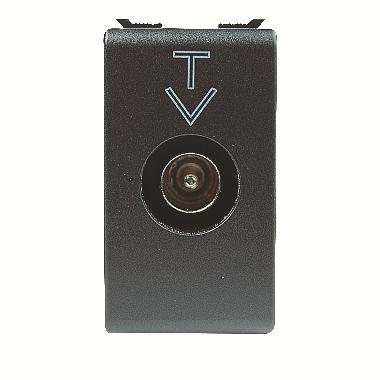 PRESA COASSIALE TV SCHERMATURA CLASSE A - CONNETTORE IEC MASCHIO 9,5mm - PASSANTE 5 dB - 1 MODULO - PLAYBUS product photo Photo 01 3XL