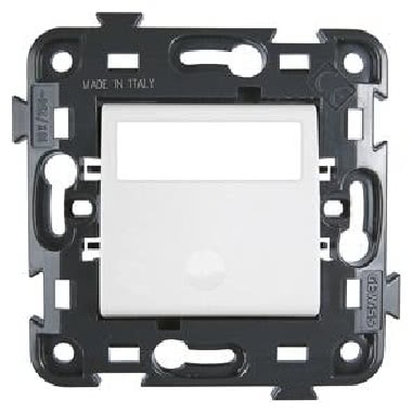 PULSANTE CON TARGA PORTANOME 250V ac - UNIPOLARE NA 10A - ILLUMINABILE - BIANCO - ECO 60 product photo Photo 01 3XL