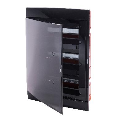 CENTRALINO DA ARREDO - DA INCASSO - PREDISPOSTO PER ALLOGGIAMENTO MORSETTIERE - 330X493X28 - NERO TONER - 36+3 MODULI product photo Photo 01 3XL